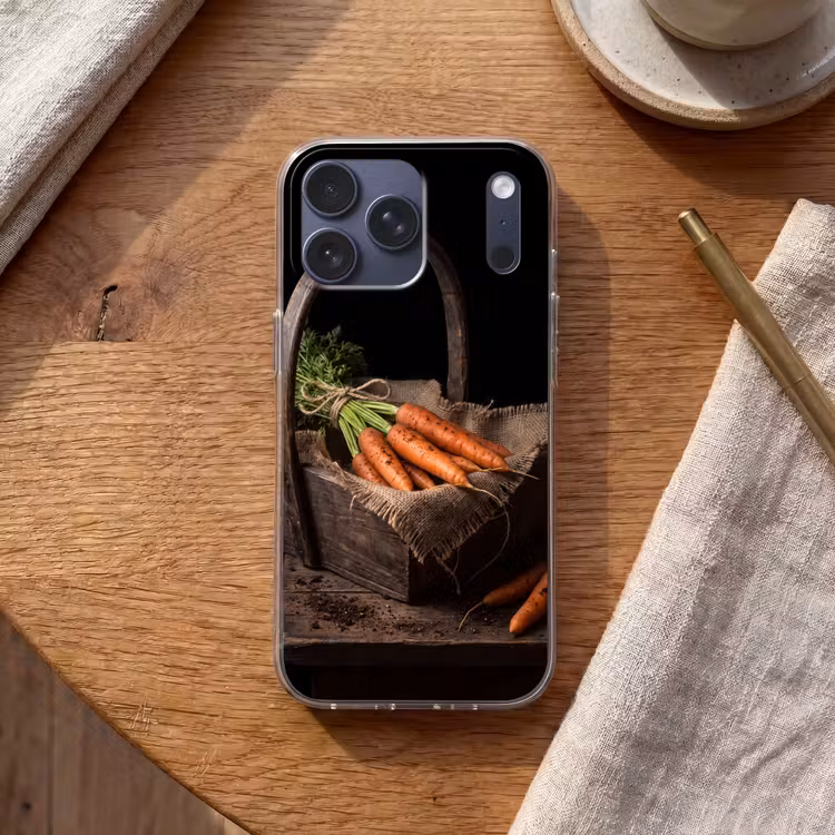 Telefoonhoesje Softcase - Wortels - Mand - Eten — 2