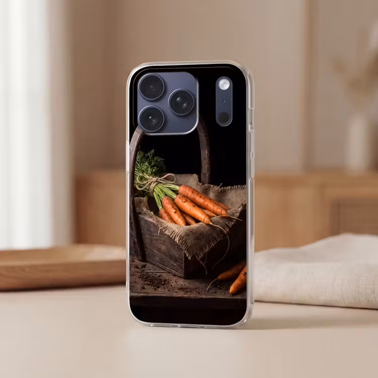 Telefoonhoesje Softcase - Wortels - Mand - Eten — 3