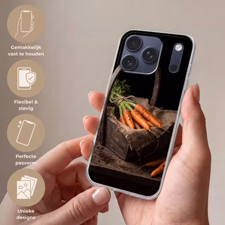 Telefoonhoesje Softcase - Wortels - Mand - Eten — 4