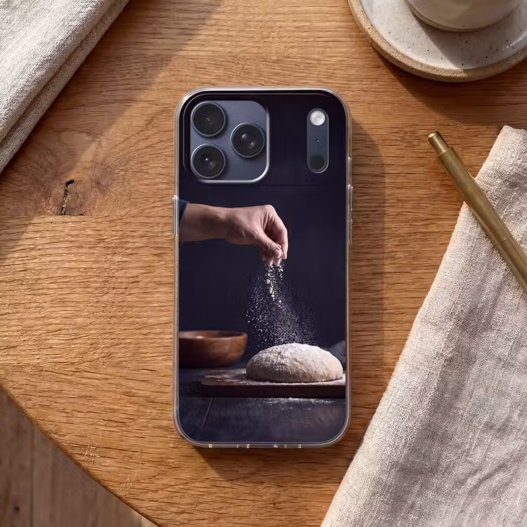 Telefoonhoesje Softcase - Deeg - Hand - Bakken — 2