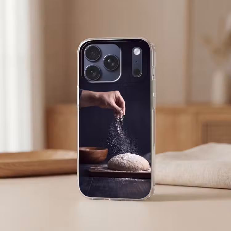 Telefoonhoesje Softcase - Deeg - Hand - Bakken — 3
