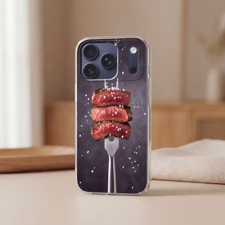 Telefoonhoesje Softcase - Eten - Vlees - Zout — 3