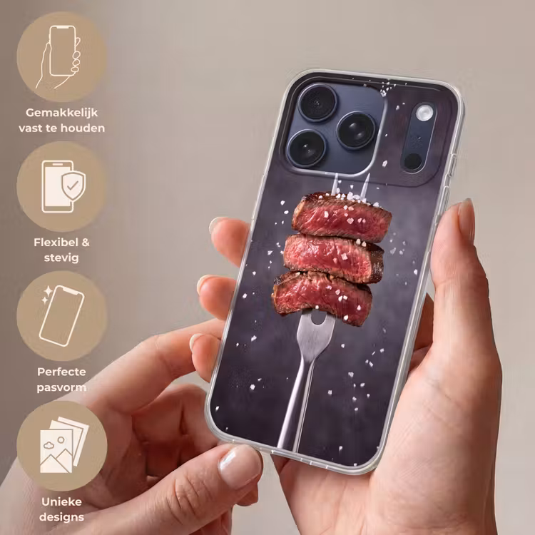Telefoonhoesje Softcase - Eten - Vlees - Zout — 4