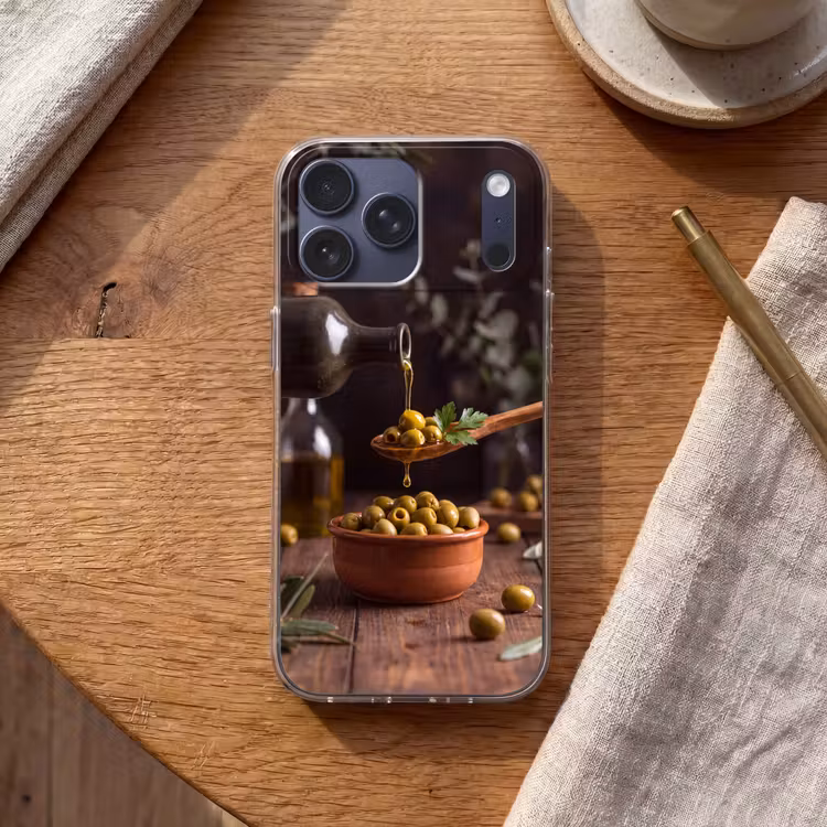 Telefoonhoesje Softcase - Olijven - Olijfolie - Eten — 2