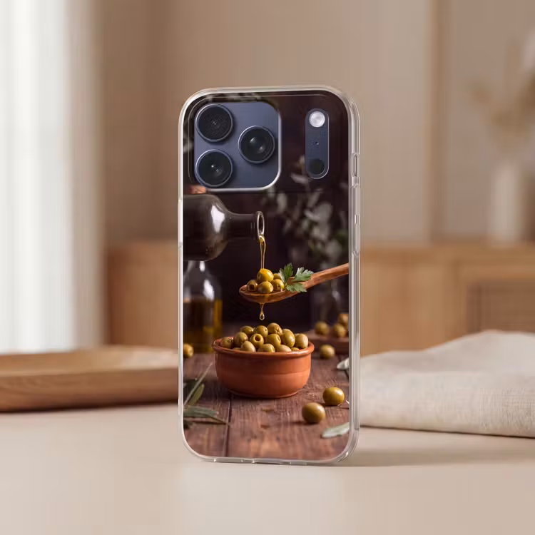 Telefoonhoesje Softcase - Olijven - Olijfolie - Eten — 3