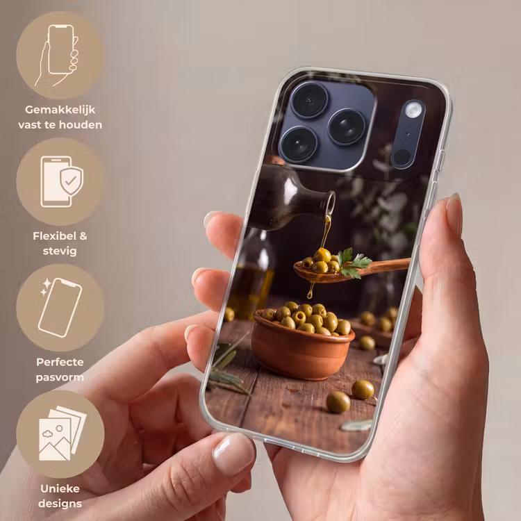 Telefoonhoesje Softcase - Olijven - Olijfolie - Eten — 4