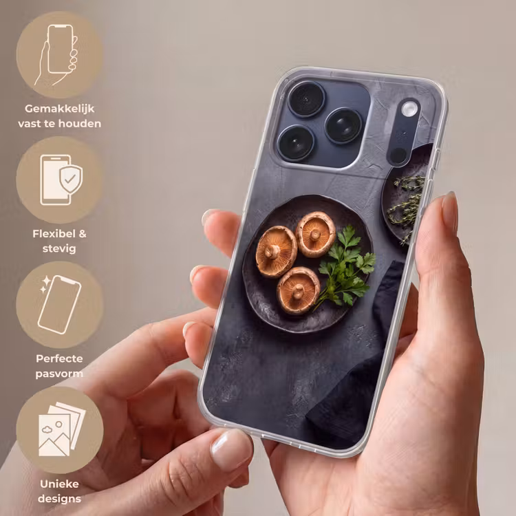 Telefoonhoesje Softcase - Paddestoelen - Kruiden - Eten — 4