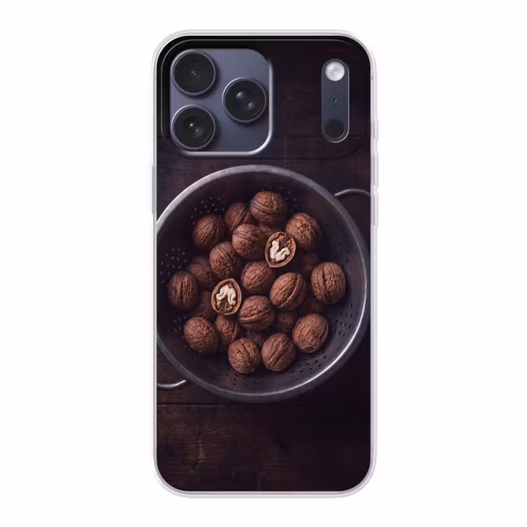 Telefoonhoesje Softcase - Walnoot - Eten - Donker — 1