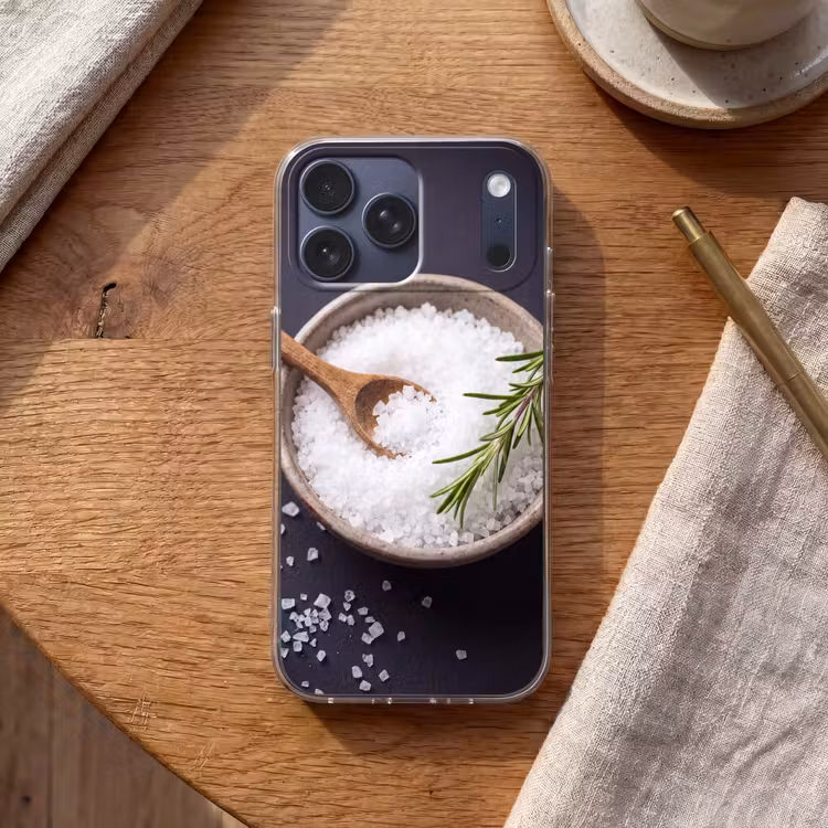 Telefoonhoesje Softcase - Zout - Kom - Eten — 2
