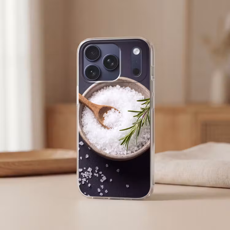 Telefoonhoesje Softcase - Zout - Kom - Eten — 3