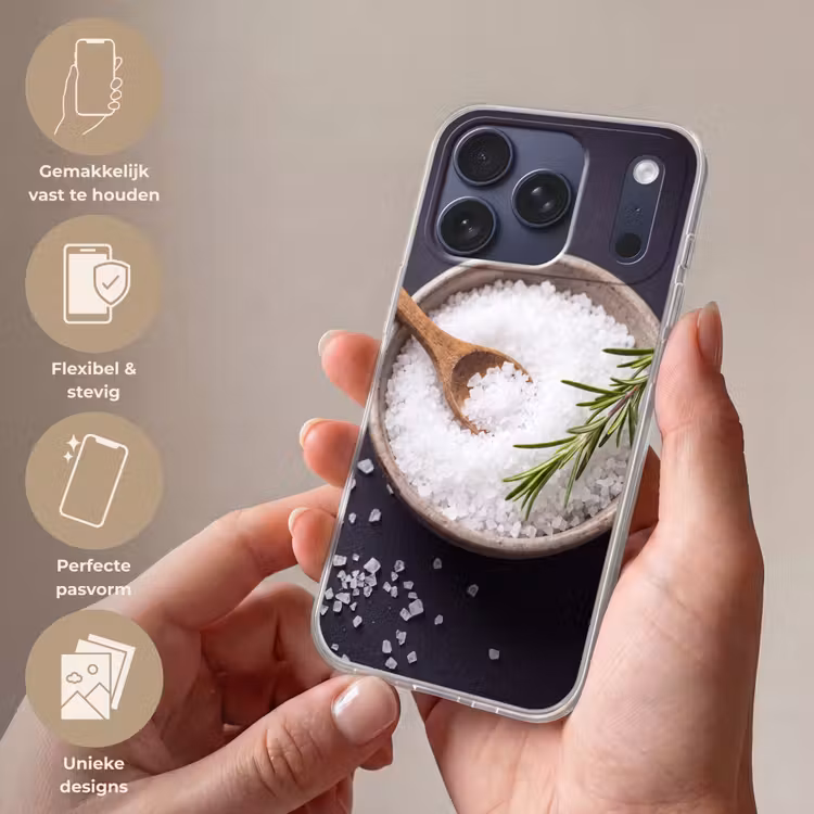 Telefoonhoesje Softcase - Zout - Kom - Eten — 4