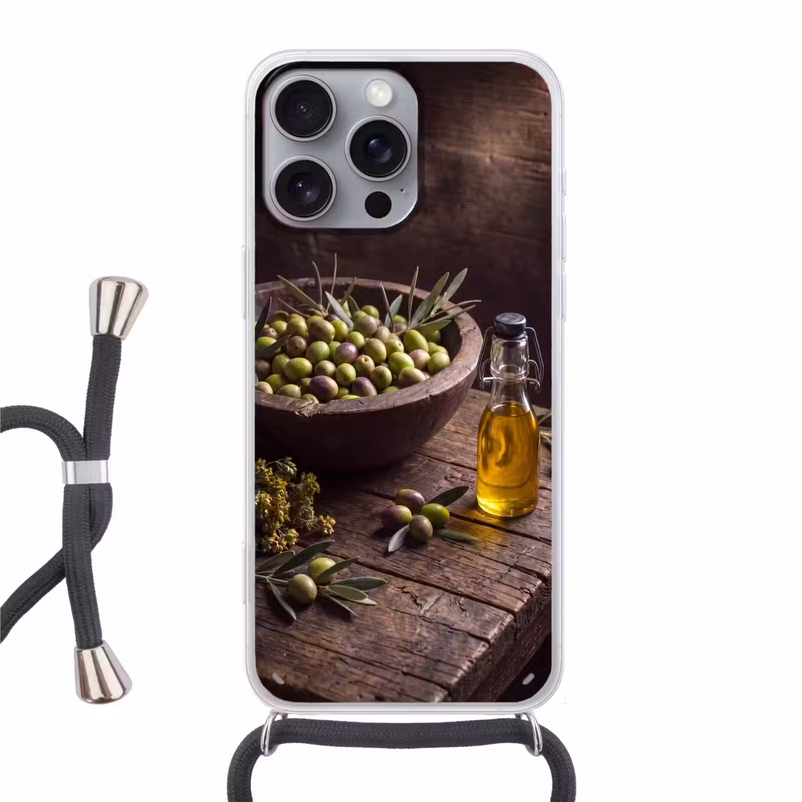 Telefoonhoesje met koord - Olijven - Eten - Rustiek — 1