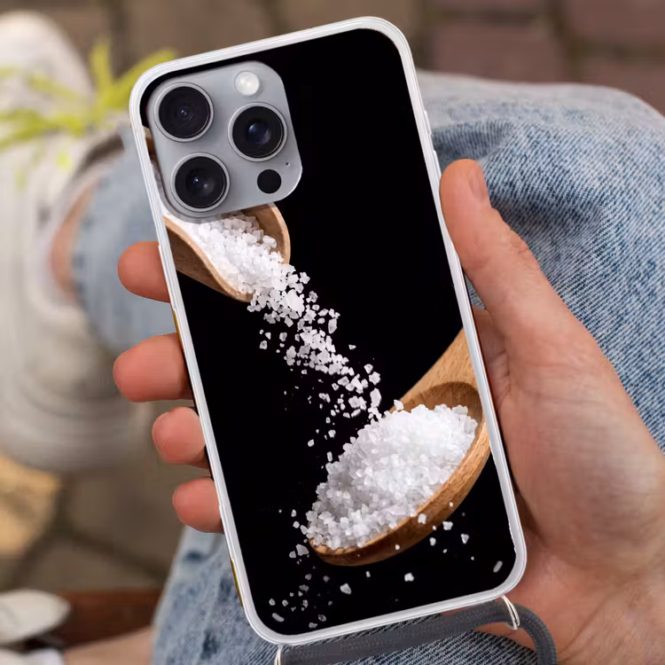 Telefoonhoesje met koord - Eten - Zout - Hout — 2