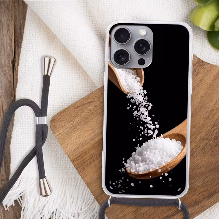 Telefoonhoesje met koord - Eten - Zout - Hout — 3