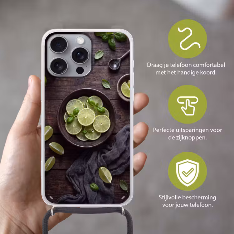 Telefoonhoesje met koord - Fruit - Groen - Eten — 4