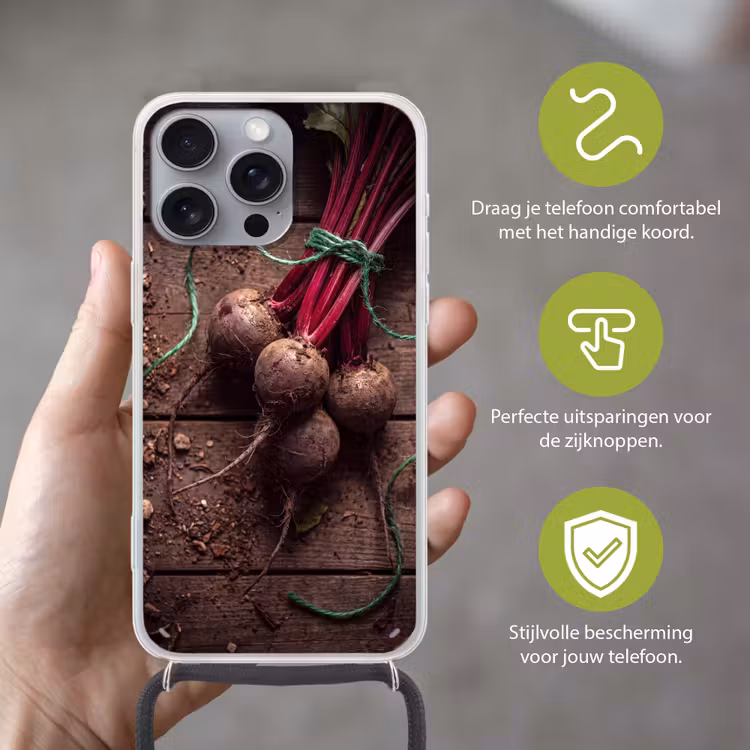 Telefoonhoesje met koord - Groente - Bieten - Rustiek — 4