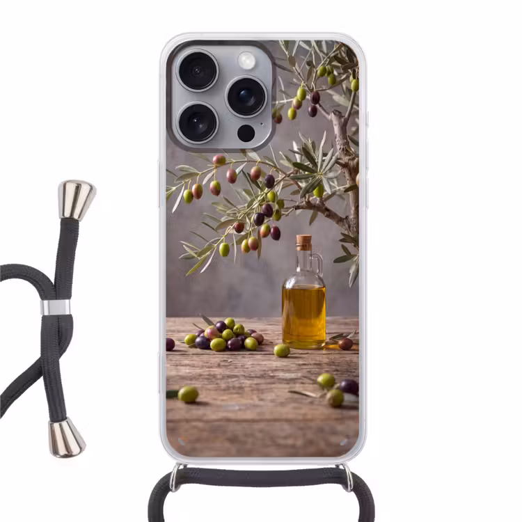 Telefoonhoesje met koord - Olijfboom - Olijven - Natuur — 1