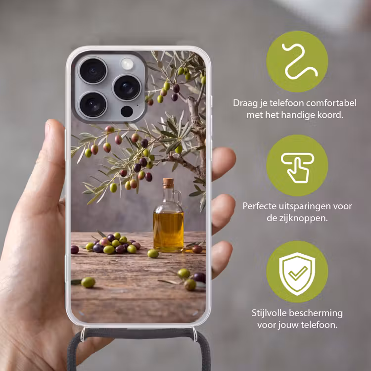 Telefoonhoesje met koord - Olijfboom - Olijven - Natuur — 4