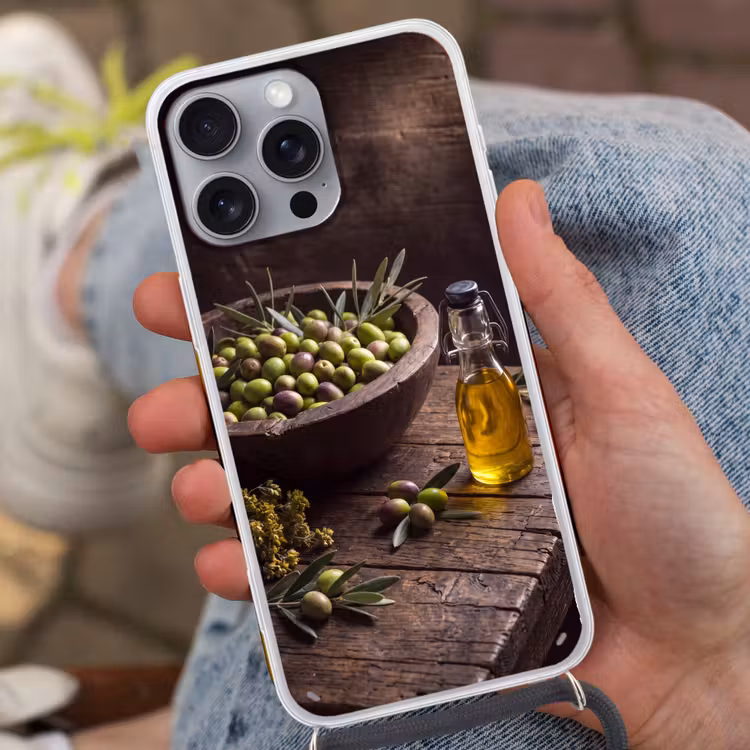 Telefoonhoesje met koord - Olijven - Eten - Rustiek — 2