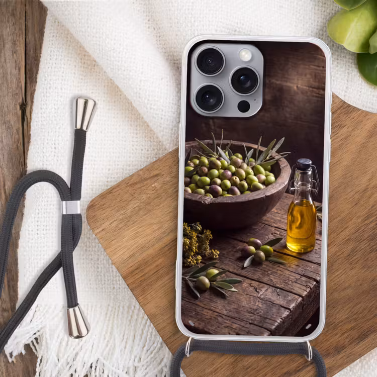 Telefoonhoesje met koord - Olijven - Eten - Rustiek — 3