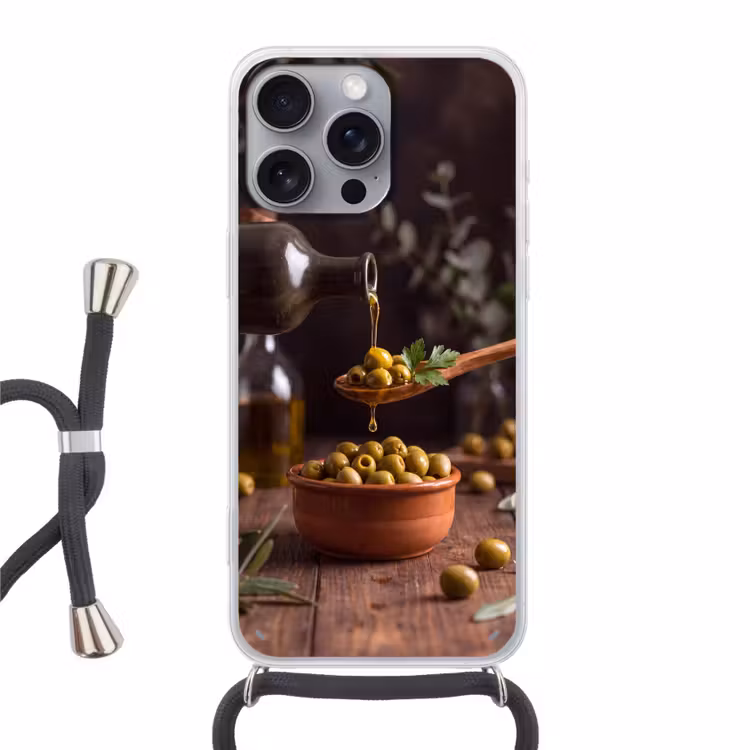 Telefoonhoesje met koord - Olijven - Olijfolie - Eten — 1