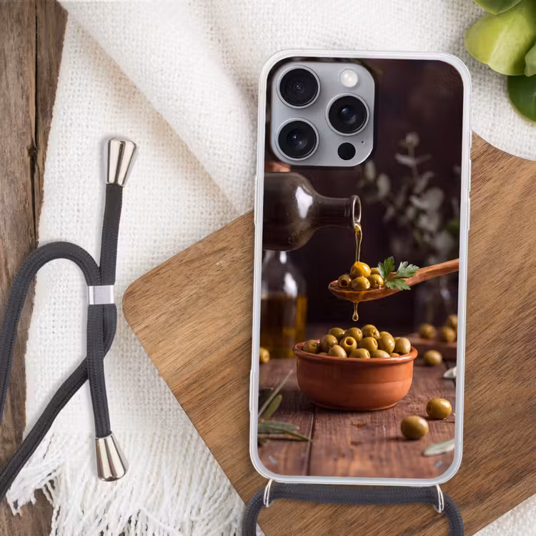 Telefoonhoesje met koord - Olijven - Olijfolie - Eten — 3
