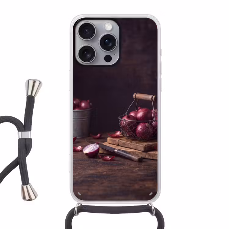 Telefoonhoesje met koord - Ui - Eten - Rustiek — 1
