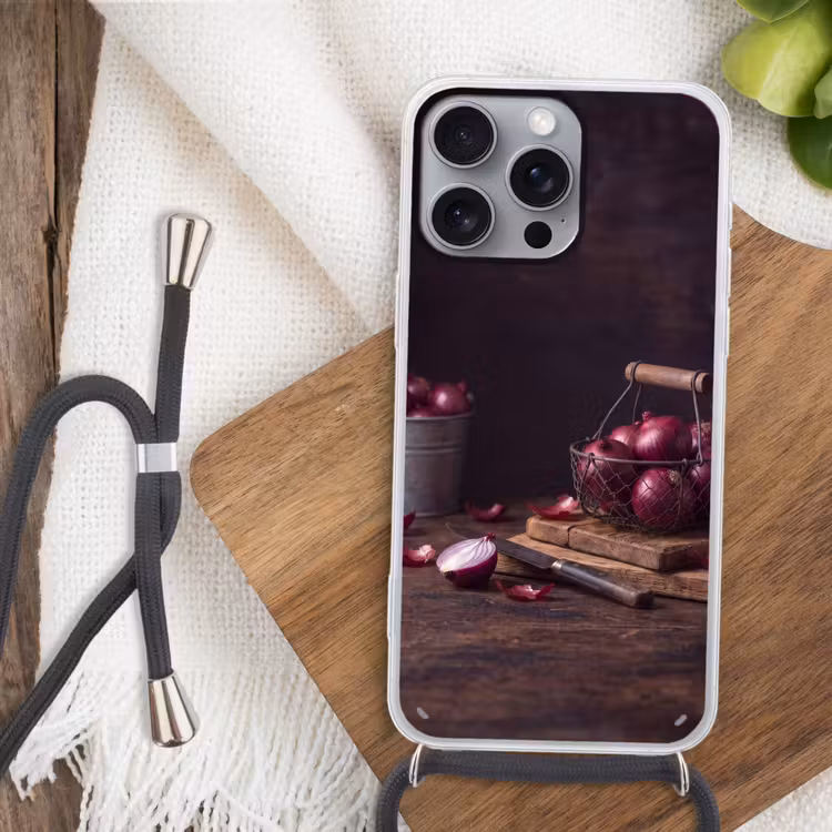 Telefoonhoesje met koord - Ui - Eten - Rustiek — 3