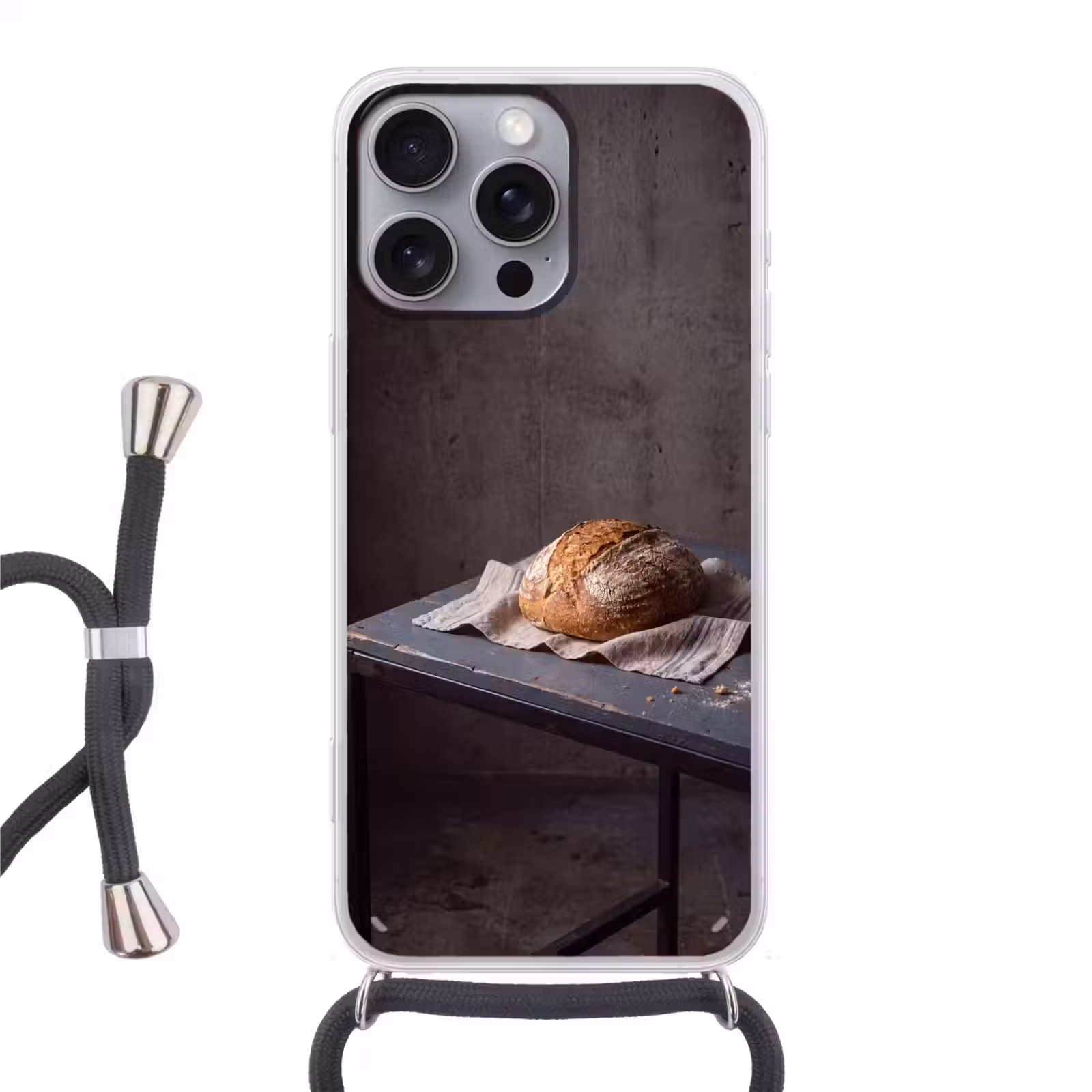 Telefoonhoesje met koord - Brood - Rustiek - Eten — 1