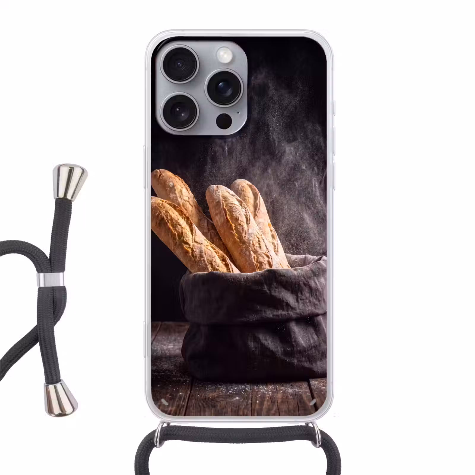 Telefoonhoesje met koord - Brood - Zak - Eten — 1