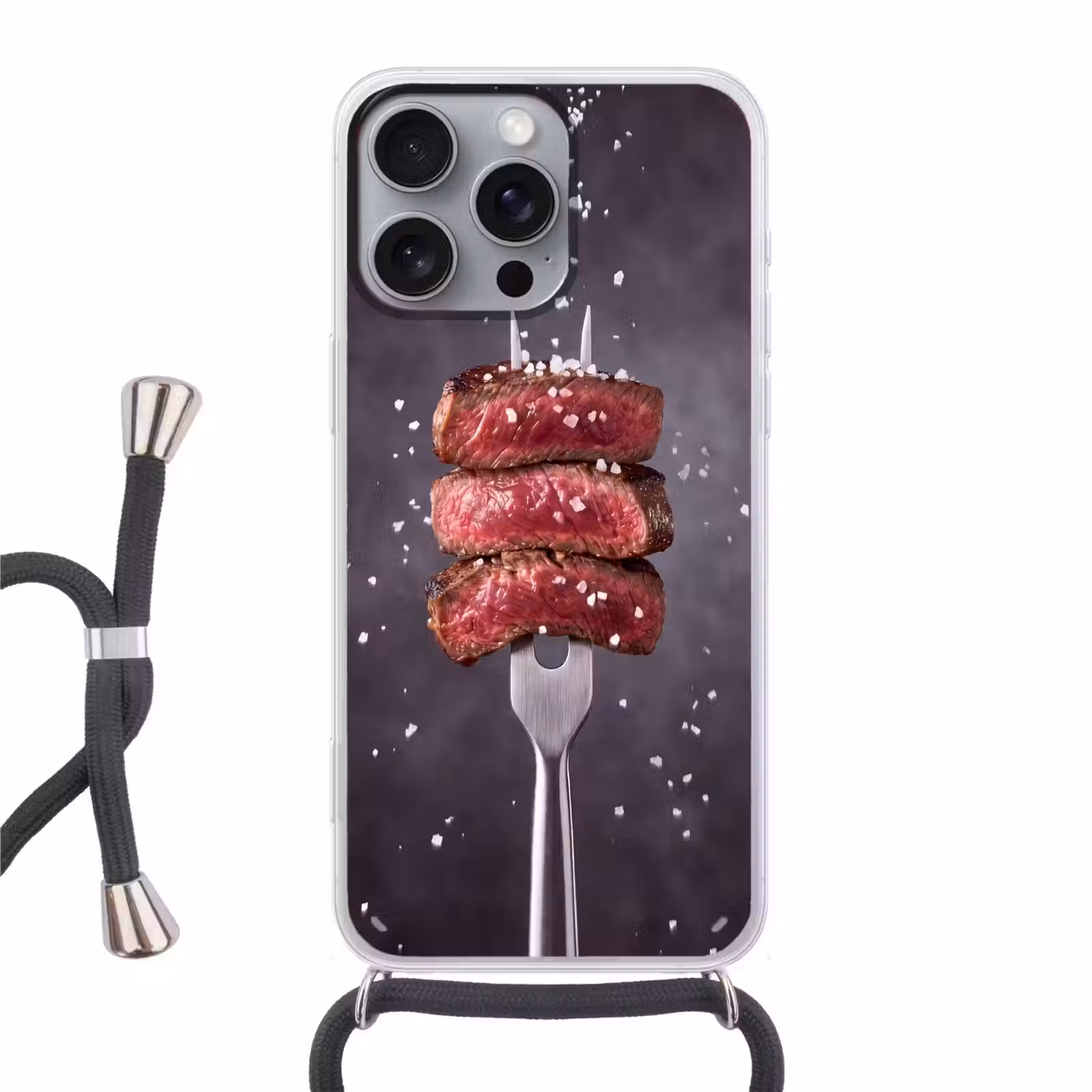 Telefoonhoesje met koord - Eten - Vlees - Zout — 1