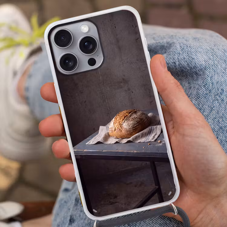 Telefoonhoesje met koord - Brood - Rustiek - Eten — 2