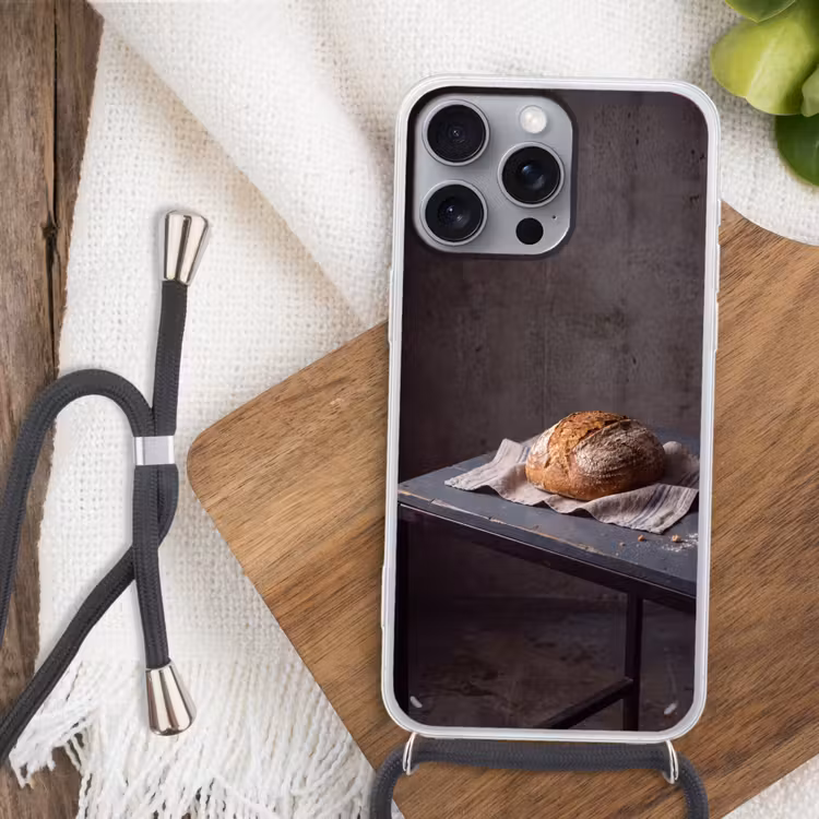 Telefoonhoesje met koord - Brood - Rustiek - Eten — 3