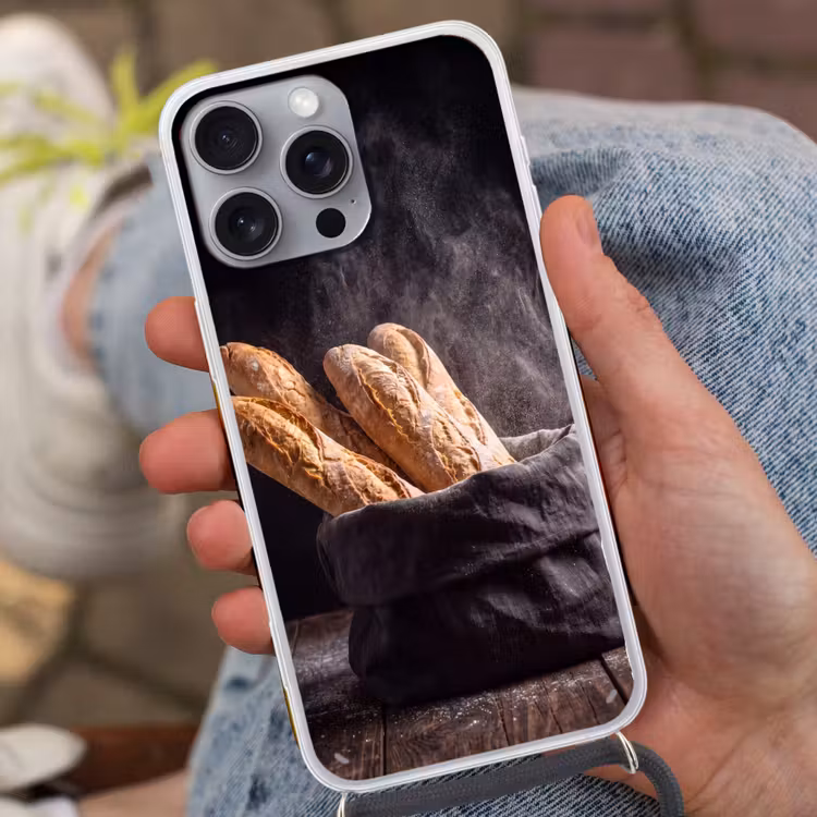 Telefoonhoesje met koord - Brood - Zak - Eten — 2