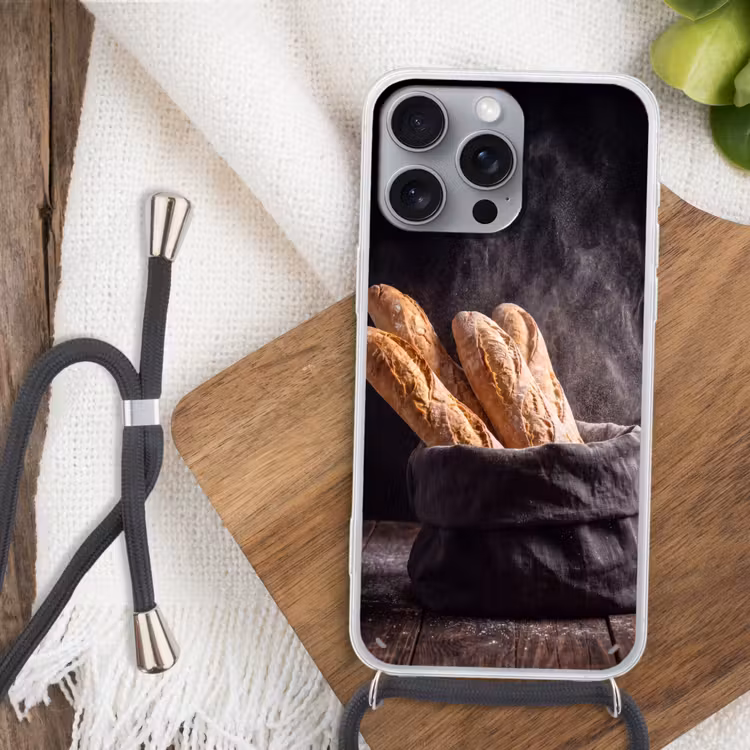 Telefoonhoesje met koord - Brood - Zak - Eten — 3