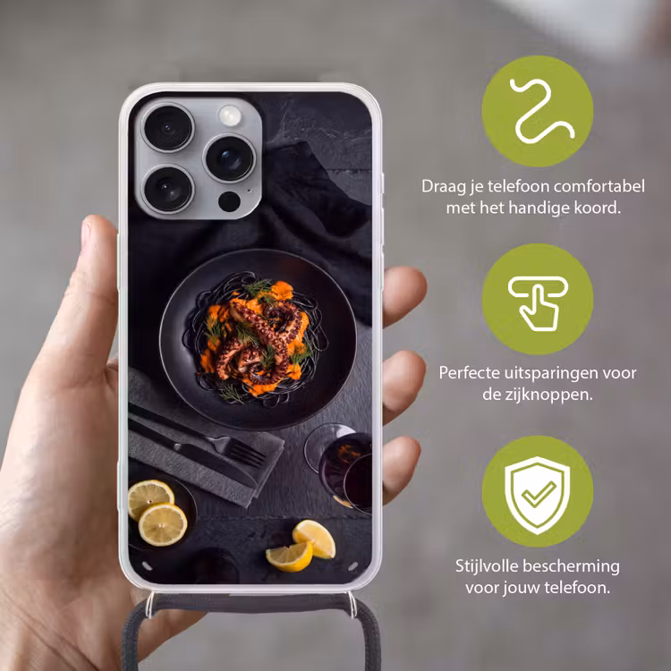 Telefoonhoesje met koord - Eten - Octopus - Modern — 4