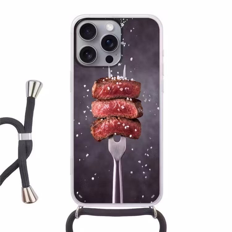 Telefoonhoesje met koord - Eten - Vlees - Zout — 1