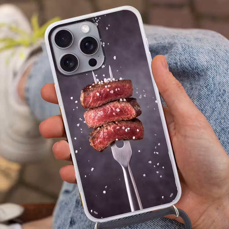 Telefoonhoesje met koord - Eten - Vlees - Zout — 2