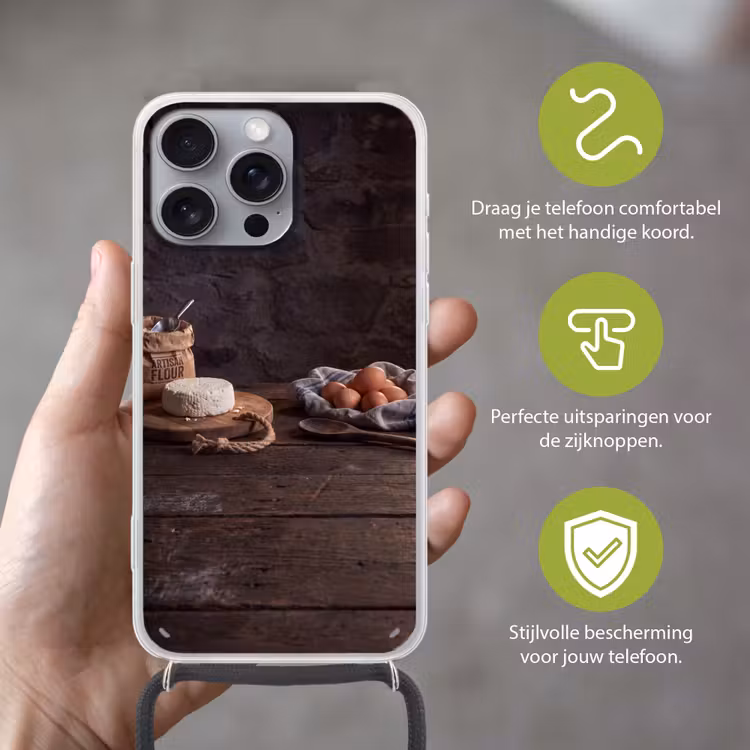 Telefoonhoesje met koord - Meel - Eieren - Eten — 4