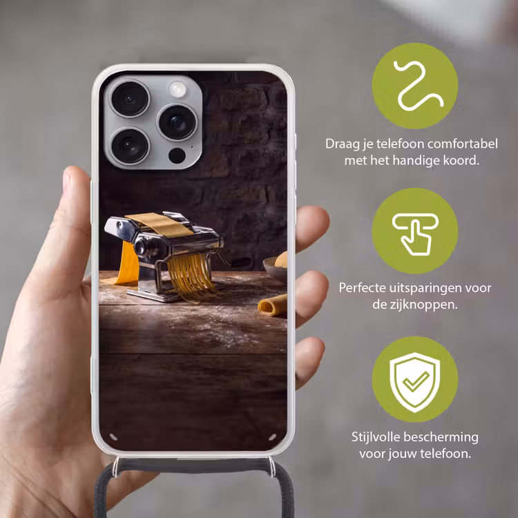 Telefoonhoesje met koord - Pasta - Vers - Koken — 4