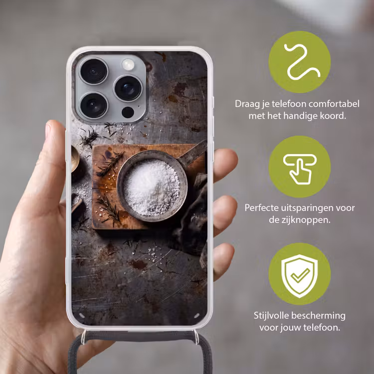 Telefoonhoesje met koord - Zout - Keuken - Rustiek — 4