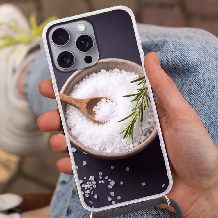 Telefoonhoesje met koord - Zout - Kom - Eten — 2