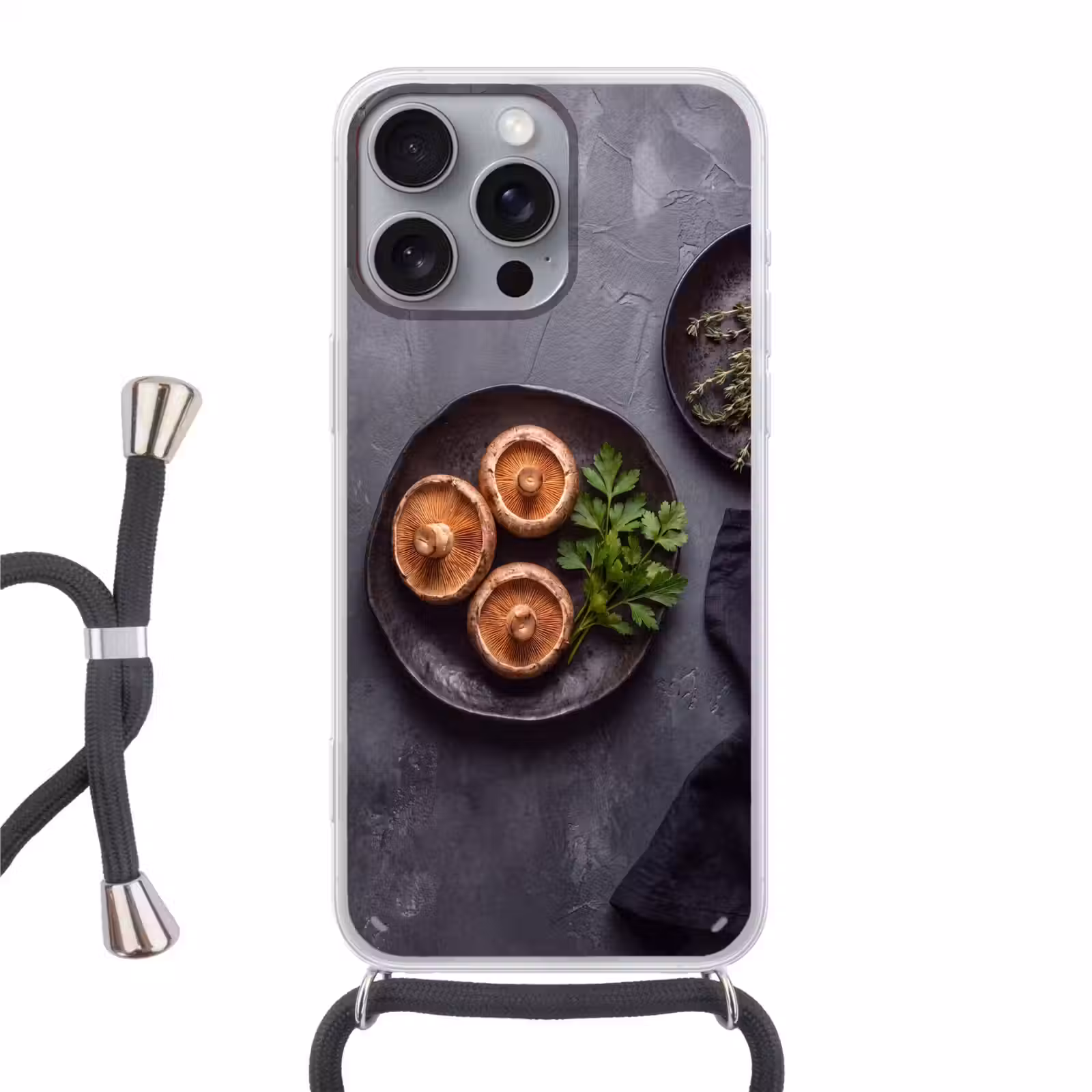 Telefoonhoesje met koord - Paddestoelen - Kruiden - Eten — 1