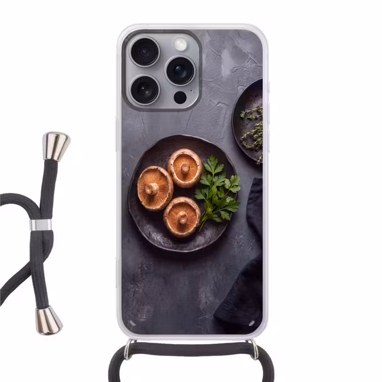 Telefoonhoesje met koord - Paddestoelen - Kruiden - Eten — 1