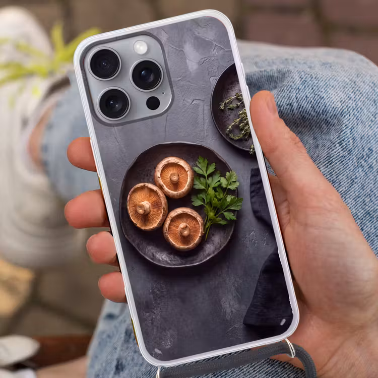 Telefoonhoesje met koord - Paddestoelen - Kruiden - Eten — 2