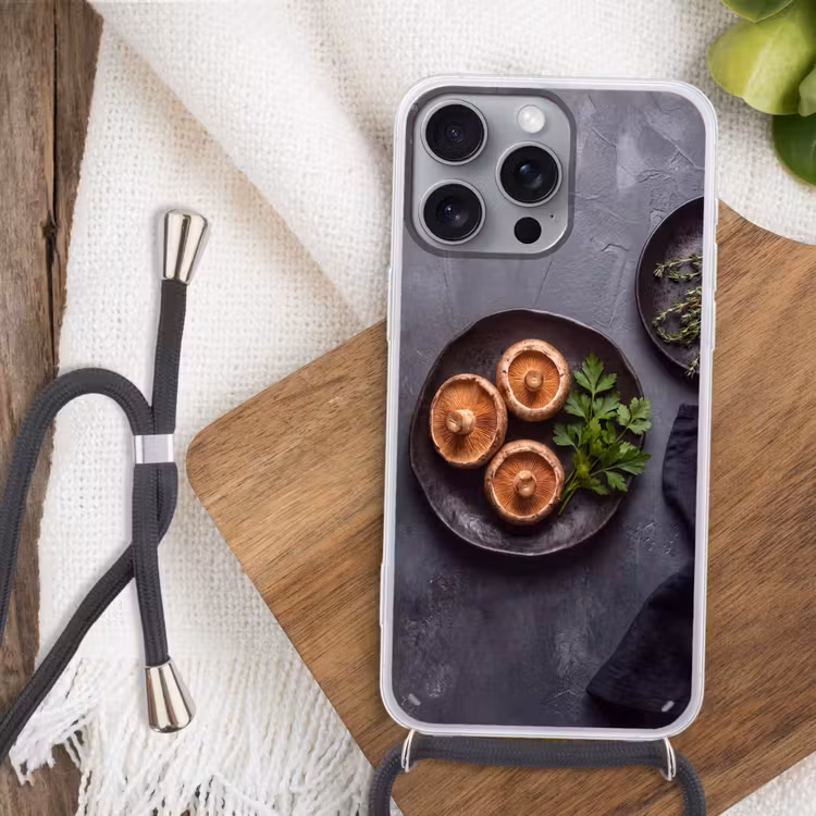 Telefoonhoesje met koord - Paddestoelen - Kruiden - Eten — 3