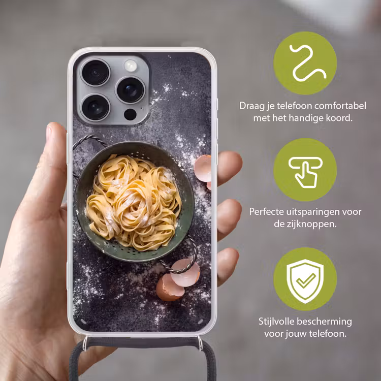 Telefoonhoesje met koord - Pasta - Keuken - Eten — 4