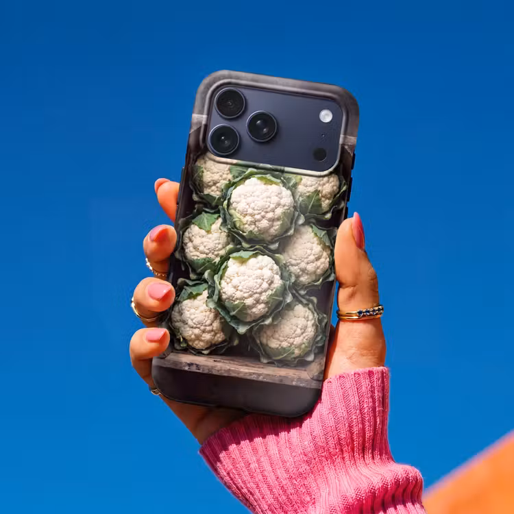 Telefoonhoesje Toughcase - Bloemkool - Houten kist — 2