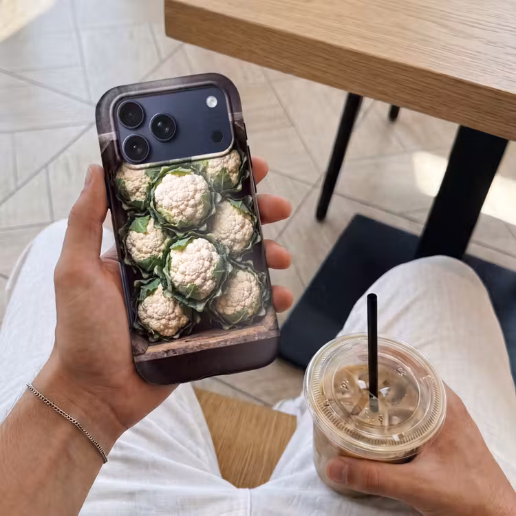 Telefoonhoesje Toughcase - Bloemkool - Houten kist — 4