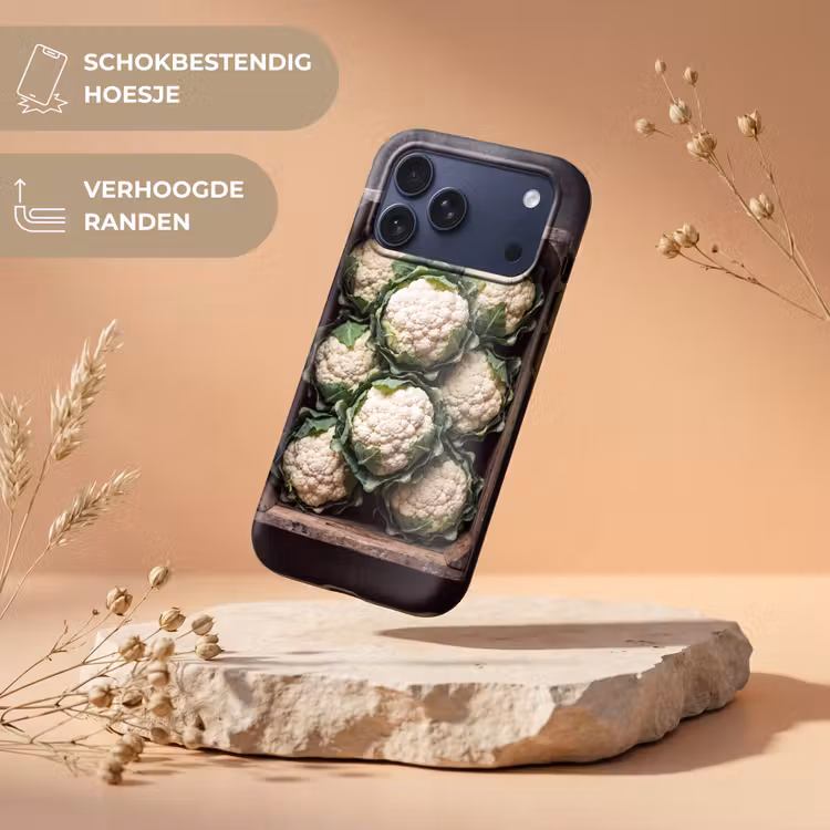 Telefoonhoesje Toughcase - Bloemkool - Houten kist — 5